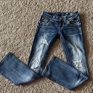 Miss Me Blue Distressed Boot Cut Jeans
